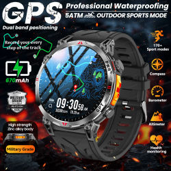 Nuevo Reloj Inteligente Deportivo con GPS para Exteriores 2026, para Hombre, Pantalla AMOLED de 1.56'', Brújula, Resistente al Agua 5ATM, Chat GPT, Llamadas Inalámbricas, Monitor de Salud