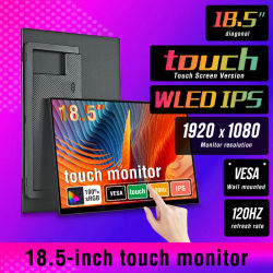 Monitor portátil con pantalla táctil de 18.5 pulgadas, opcional sin función táctil, 120Hz, 100% sRGB, con pantalla para laptop, teléfono, Xbox, PS4, PS5, Switch