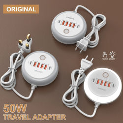 Cargador tipo C con múltiples puertos de 50W, adaptador de corriente para teléfono móvil USB C para iPhone, Xiaomi, Huawei, Samsung, Oneplus, cargador de carga rápida
