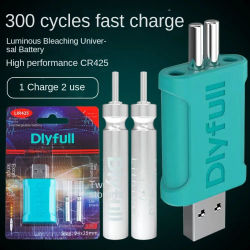 CR425 cargador USB boya eléctrica aparejos 2 agujeros flotador de pesca batería lago río luminoso Bobber flotadores electrónicos baterías