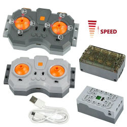 Ladrillos de modificación, caja de batería Bluetooth recargable de 4 canales, piezas técnicas, Control remoto de velocidad, bloques de construcción PF Leduo