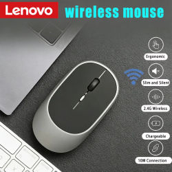 Ratón inalámbrico Lenovo, recargable por USB, ergonómico, ajustable, DPI, silencioso, 2,4G, Bluetooth, ratones eléctricos ópticos, juego de oficina