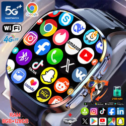 8GB + 128GB RAM 5G/4G reloj inteligente 2,4 pulgadas AMOLED 2100mah batería 900W cámara GPS WIFI Google APPS descargar Smartwatch Android 10