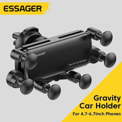 EssagerUniversal soporte de teléfono de 6 puntos sólido plegable para coche, soporte de gravedad para teléfono en coche, soporte de clip de ventilación para teléfono inteligente