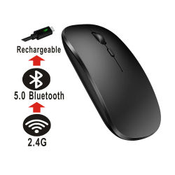 Nuevo ratón para juegos inalámbrico Bluetooth modo Dual silencioso recargable USB 2,4G DPI 1600 ergonomía óptica adecuada para ordenadores portátiles