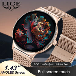 Reloj Inteligente Ultrafino de Lujo para Mujer, Pantalla AMOLED de 1.43'', Llamadas Bluetooth, Monitor de Salud, Resistente al Agua, Reloj Inteligente Bluetooth para Hombre