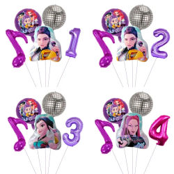 1 Juego de Globos Morados con Temática Musical Kpop, Decoración para Fiestas de Cumpleaños de Niñas, Regalos y Artículos para Baby Shower