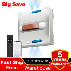 Robot Limpiacristales Liectroux S11, 9000Pa Succión Potente, Pulverización de Agua en 4 Direcciones, Tecnología de Raspado Flotante, Navegación Inteligente,avisos por voz,para Ventanas, Cristal,