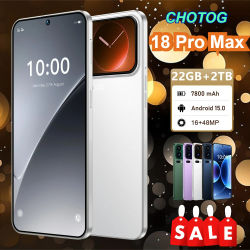 Teléfono Inteligente CHOTOG para 18 Pro Max, Teléfonos Móviles Inteligentes con 22G+2TB, Android Desbloqueado, Batería de 7800mAh, Pantalla Completa HD de 7.3 Pulgadas, Teléfono Celular Económico 4G