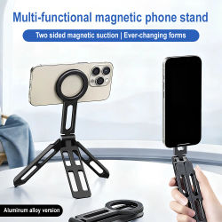 Trípode universal magnético plegable para teléfono móvil, palo de selfie giratorio flexible de aleación para smartphone, soporte de escritorio para teléfono.