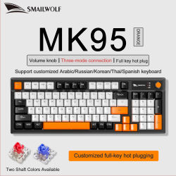 SMAILWOLF MK95 Teclado mecánico inalámbrico Bluetooth personalización de tecla completa compatible con teclado árabe ruso coreano tailandés español