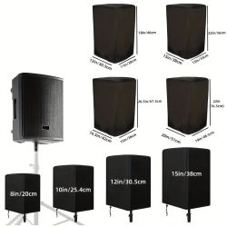 1 funda duradera para altavoz para todo tipo de clima, poliéster impermeable, a prueba de polvo y resistente al sol para uso interior/exterior, color negro