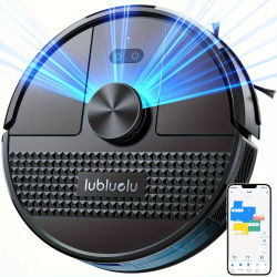 Robot Aspirador Lubluelu SL68 con Mopa, Succión Potente de 6000Pa, Sellado de Agua en Forma de U Mejorado, 150min de Autonomía, 55dB de Bajo Ruido, 5 Mapas Guardables y 10 Zonas de Prohibición,