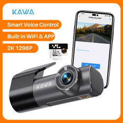 Cámara de salpicadero 2K para coche, DVR, grabadora de video KAWA D5, control de voz de emergencia, WiFi, aplicación, monitor, WDR.