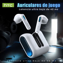 Auriculares Traductores de Idiomas 2026 HTC NE49 TWS, Auriculares para Juegos de Baja Latencia, Sonido Estéreo HiFi Bluetooth, Llamadas HD con Micrófono