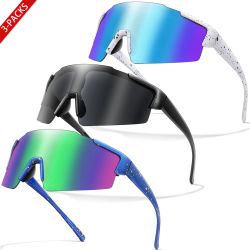 3 pares de gafas de sol de pesca, gafas deportivas para hombres y mujeres, gafas para ciclismo de montaña, gafas grandes a prueba de viento UV400