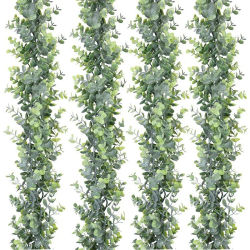 Plantas colgantes falsas de 180cm, enredaderas de eucalipto artificiales, hojas de pared de imitación, plantas de plástico de ratán para el hogar, jardín, fiesta, decoración de boda