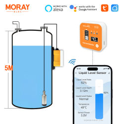 Gran oferta 5M Moray ME202R Tuya Smartlife APP WIFI LCD pantalla de temperatura nivel sumergible Monitor de nivel de agua y líquido