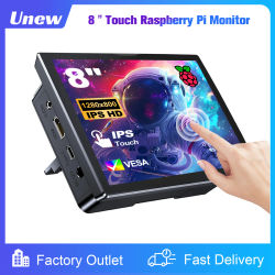 8 pulgadas Raspberry Pi 5 4 Monitor LCD Dispaly 1280x800 16:10 pantalla táctil HDMI USB para DIY Pi 4 3 altavoz con ventiladores integrados