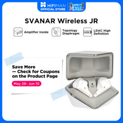 HIFIMAN SVANAR Inalámbricos Jr. Auriculares Intrauditivos Bluetooth con Cancelación de Ruido, Alta Fidelidad, con Amplificador Interno, Diafragma de Topología
