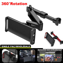 Soporte telescópico para teléfono y almohada trasera de coche, soporte giratorio para asiento de coche, soporte para reposacabezas para teléfono y tableta de 5 y 13 pulgadas