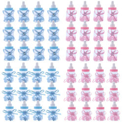 Paquete de 6/12 Biberones de Plástico Azules y Rosas, Caja de Dulces para Bodas, Revelación de Género, Baby Shower, Regalos para Fiestas de Cumpleaños