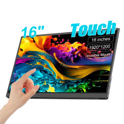 Monitor portátil móvil de 16 pulgadas con pantalla táctil IPS, segunda pantalla de juego, pantalla extendida para computadora portátil con soporte para Xbox/Raspberry Pi