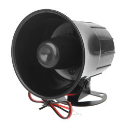 Bocina de alarma fuerte con cable, 110dB, seguridad DC 12V, sirena de alarma para exteriores, altavoz de alarma para sistema de alarma, sirena de 1 tono