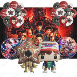 Globo de Látex de la Película Stranger Things, Decoración para Fiestas de Cumpleaños Infantiles, Fondo para Baby Shower, Globos de Aire, Juguete, Globo de Halloween