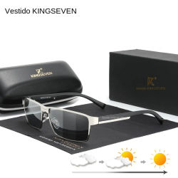 KINGSEVEN, gafas de sol fotocromáticas a la moda para hombres y mujeres, gafas de sol polarizadas camaleón para piloto, gafas antideslumbrantes para conducir UV400