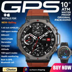 Para amazfit t rex 3 GPS reloj inteligente 5 ATM impermeable incorporado de doble banda GNSS brújula militar deporte Smartwatch hombres 2025 nuevo