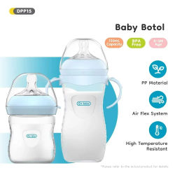 Biberón de PP para bebé, biberón para recién nacido de 150/240/330ML con asa, biberón para alimentación de bebés, suministros de alimentación para recién nacidos, sin BPA