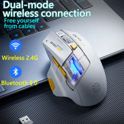 Ratón inalámbrico para juegos Inphic A9 Explorer, pantalla de nivel de batería de 500mA, ergonómico, Bluetooth, para oficina, PC y portátil