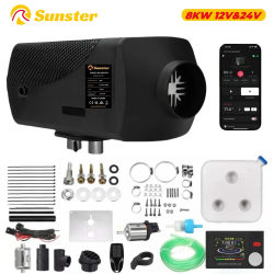 Calefactor Diésel Ultrasilencioso de 8KW 12V y 24V, Calefactor de Aire Diésel con Aplicación Bluetooth/Pantalla LCD/Control Remoto para Autocaravana y Garaje