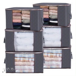 Bolsa organizadora de ropa de gran capacidad, 3 uds., 6 uds., con asa reforzada para mantas, edredones, sábanas, almohadas, juguetes