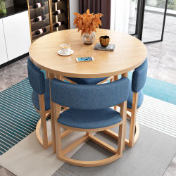 Juego de mesas de Comedor móviles redondas, 4 sillas, Mesa de centro de madera extensible, Mesa de piso de lujo, muebles para el hogar, GPF26XP