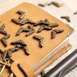 Protector de esquina de libro de Metal, 50 piezas, Vintage, álbum de fotos, cuaderno, menú, carpeta protectora, dorado, plateado, bronce, 50 piezas