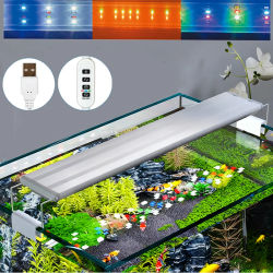 Luz con clip para pecera USB, color regulable, luz LED para acuario para plantas acuáticas, decoración de paisajes con función de temporizador