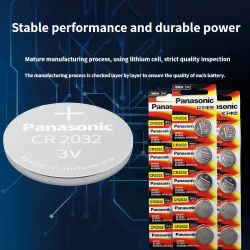 5-100PCS CR2032 3V Batería Panasonic para audífonos, monitor de glucosa, luz LED, electrónica