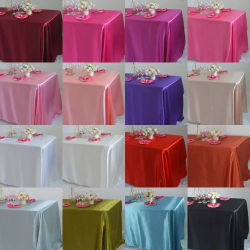 Mantel rectangular de satén para decoración de fiesta de boda, Baby Shower, Navidad, restaurante, banquete, mantel (blanco/rojo)