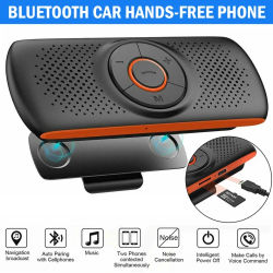Kit de manos libres para coche, altavoz multipunto, visera solar, cargador de coche, compatible con Bluetooth