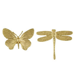 Tiradores de latón retro con diseño de mariposa/libélula para muebles, pomos vintage para puertas de armario, tiradores de un solo orificio dorados para cajones de guardarropa