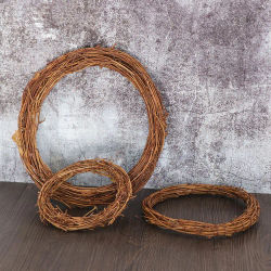 Corona Artificial de mimbre para Navidad, anillo de vid, guirnalda de ratán, decoración de fiesta, guirnaldas, 8-30CM