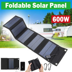Panel Solar plegable de 600W, cargador de teléfono, placa de paneles solares de 5V, paneles solares USB, Banco de energía para teléfono móvil, emergencia de Camping