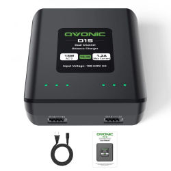 Cargador de batería OVONIC D15 Lipo cargador de doble canal 1.2A 15W para cargador de batería LiPo Life LiHv 1S-3S