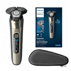 Philips Norelco Shaver 9000 S9502 Series, cuchillas de precisión de acero duales, anillos ComfortGlide con sensor de control de movimiento, 360 ° Contorno él