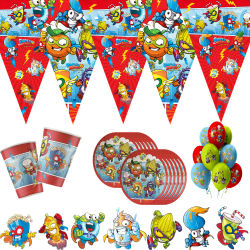 Juego Superzings tema Baby Shower decoración de fiesta juegos de cumpleaños pancarta bolsa de paja taza plato mantel suministros para niños