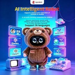 Robot Compañero Interactivo con IA Inteligente, Compatible con 36 Idiomas, Reconocimiento de Huellas Vocales, Máquina de Aprendizaje para Educación Temprana