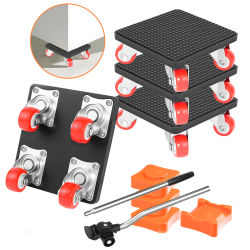 Juego de rodillos para transporte de muebles con elevador de muebles, ruedas giratorias de 360 grados, ruedas para transporte de muebles de ayuda móvil