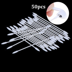 50 Uds. Hisopo de limpieza desechable sin polvo, palo de algodón para AirPods, auriculares, accesorios de puerto de carga de teléfono